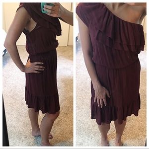 Off the shoulder drape dress